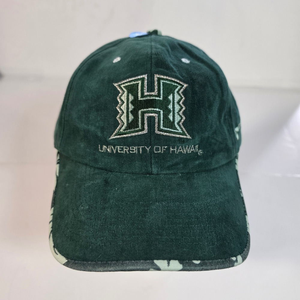 University of Hawaii Warriors Hat Green Floral Underbrim Adjustable Cotton Cap
